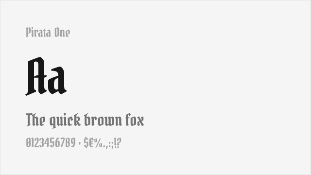Pirata One font preview