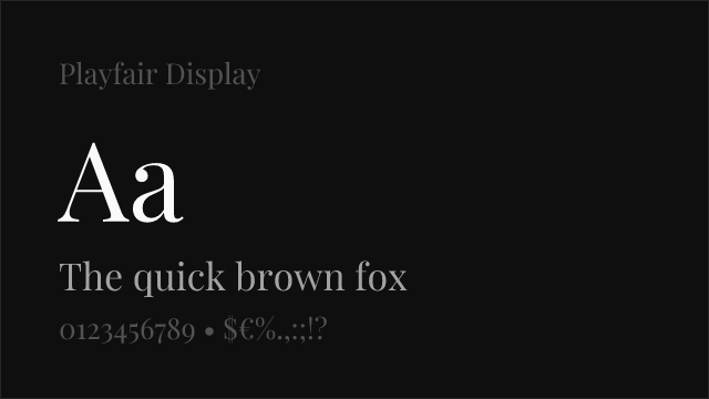 Playfair Display font preview
