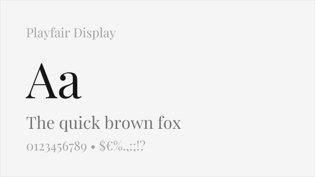 Playfair Display font preview