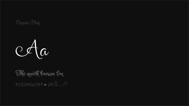 Puppies Play font preview