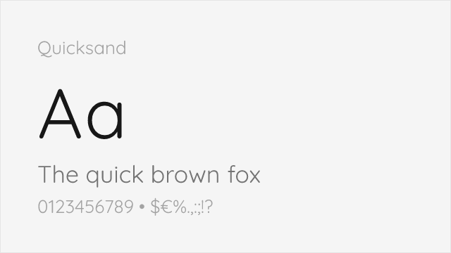 Quicksand font preview