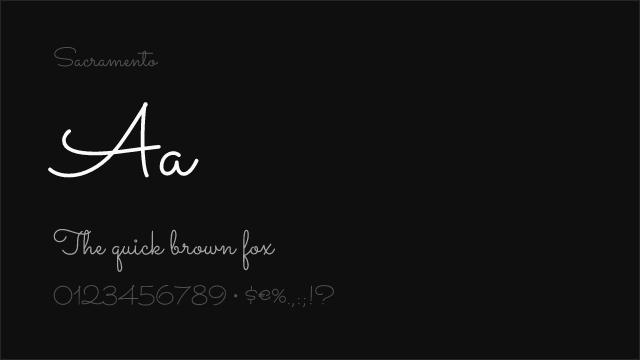 Sacramento font preview