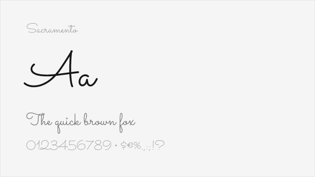 Sacramento font preview