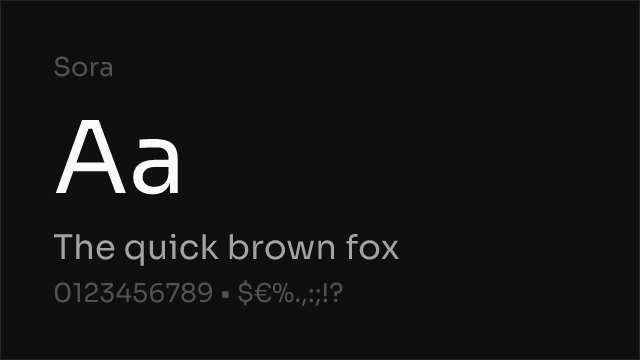 Sora font preview