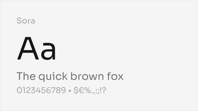 Sora font preview