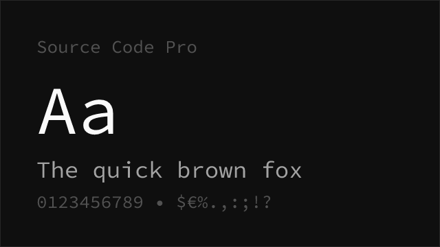 Source Code Pro font preview