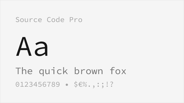 Source Code Pro font preview