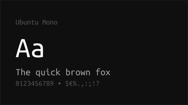 Ubuntu Mono font preview