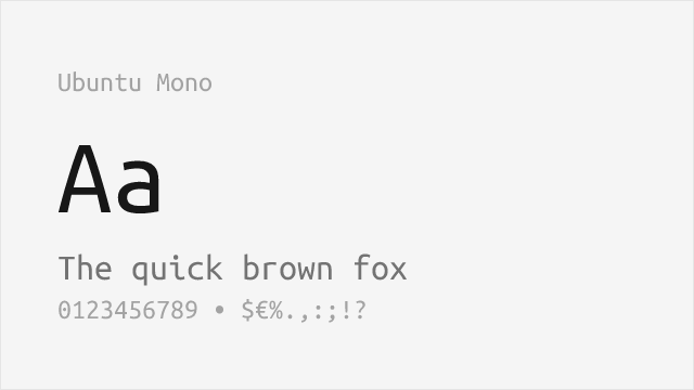Ubuntu Mono font preview