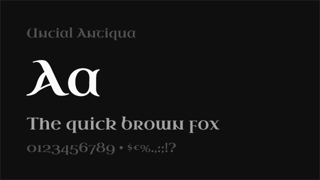 Uncial Antiqua font preview
