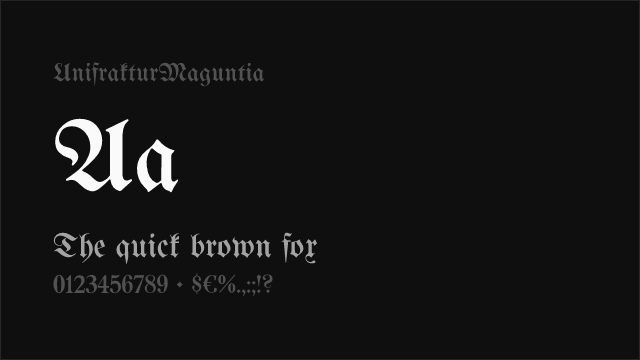UnifrakturMaguntia font preview