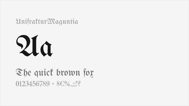 UnifrakturMaguntia font preview