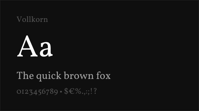 Vollkorn font preview