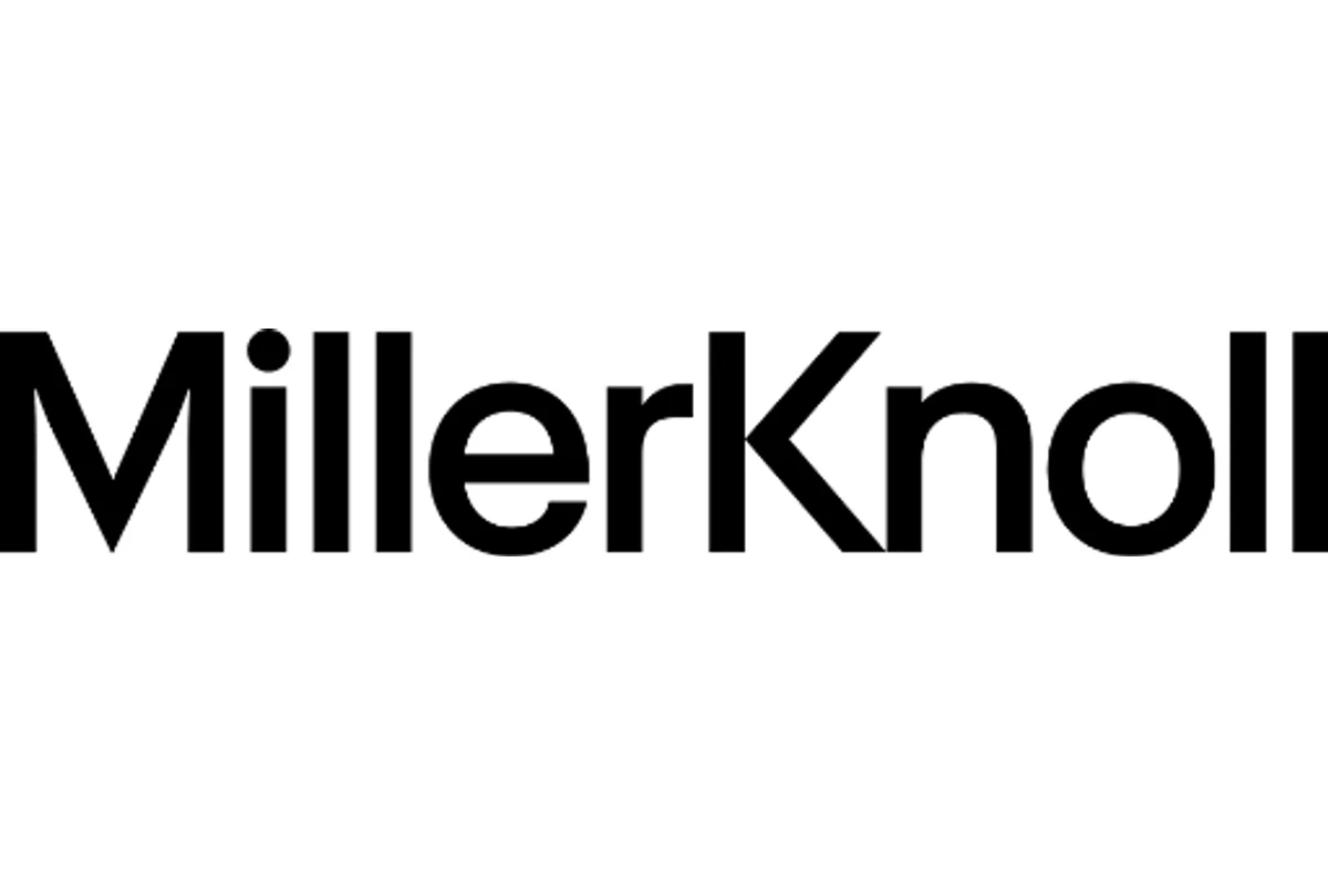 Knoll branding materials showing the Helvetica wordmark across catalogs, signage, and product labels