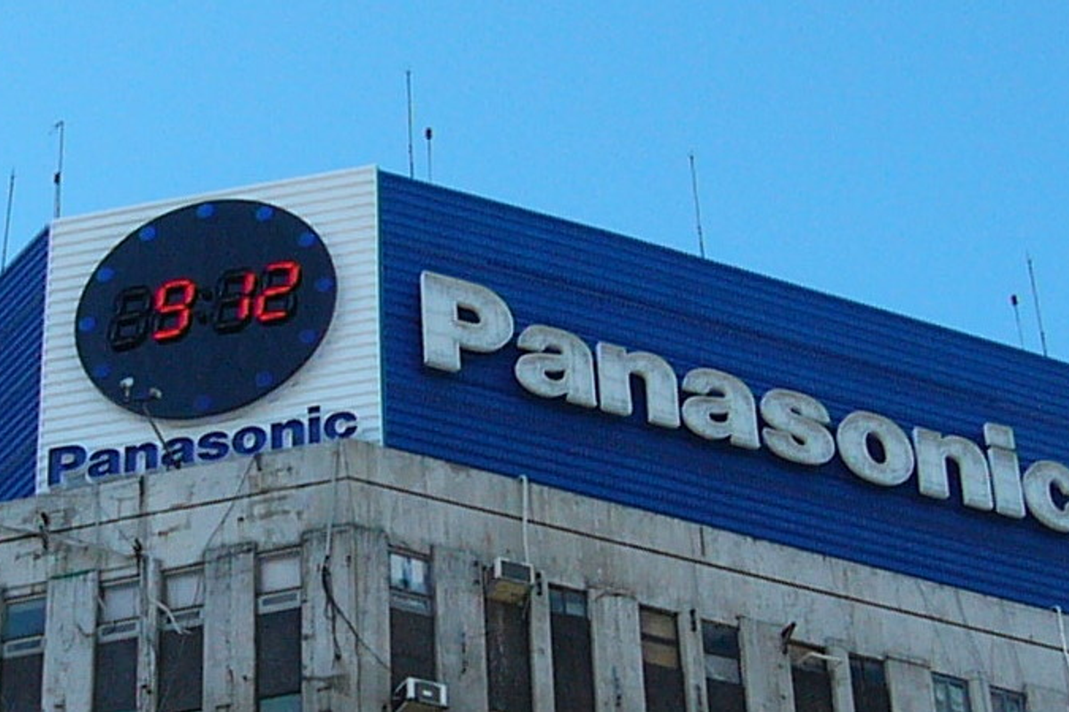 Panasonic logo in Helvetica Black set in the brand's signature blue