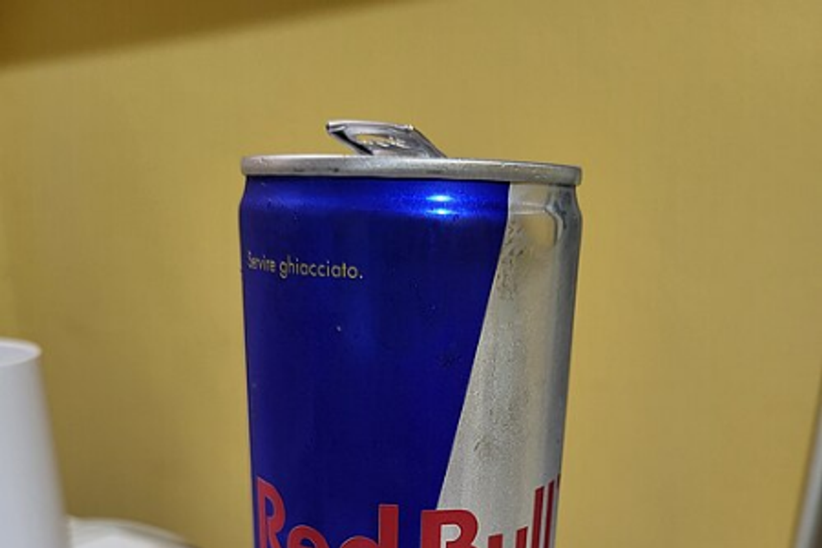 Red Bull logo showing the Futura-based wordmark beneath the twin bulls icon