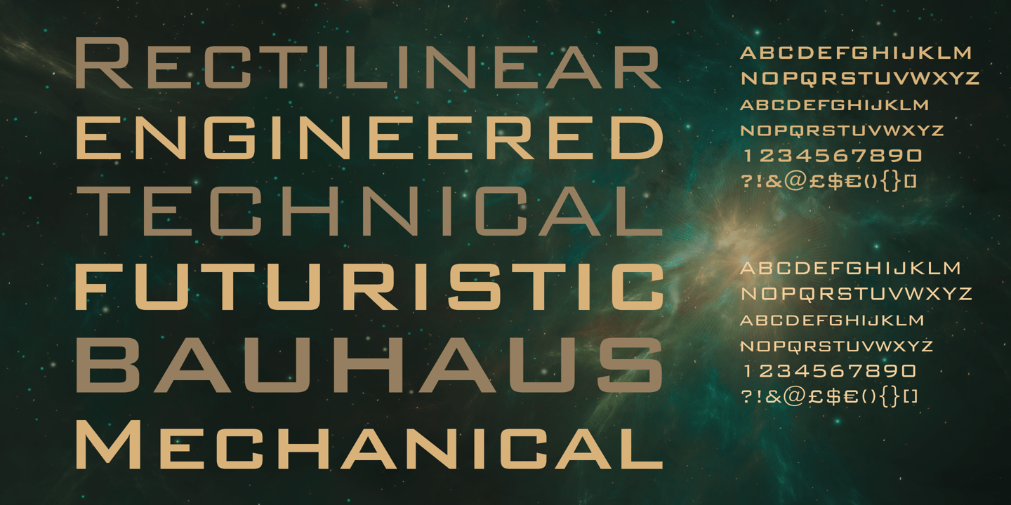 Bank Gothic font specimen