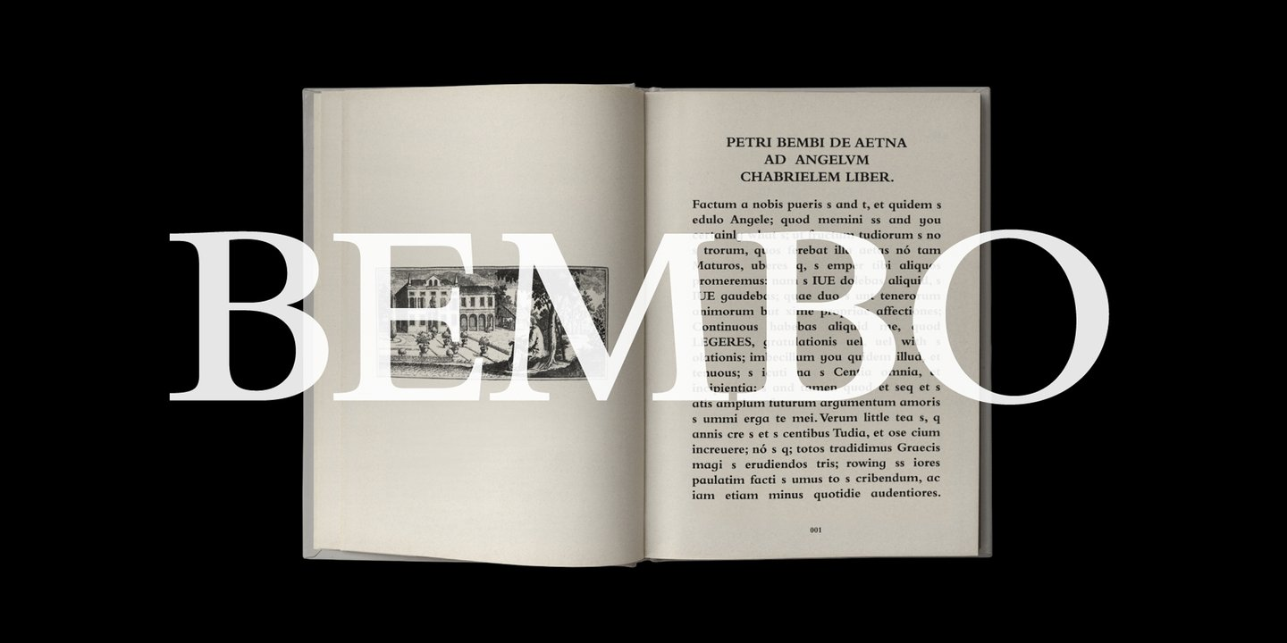 Bembo font specimen