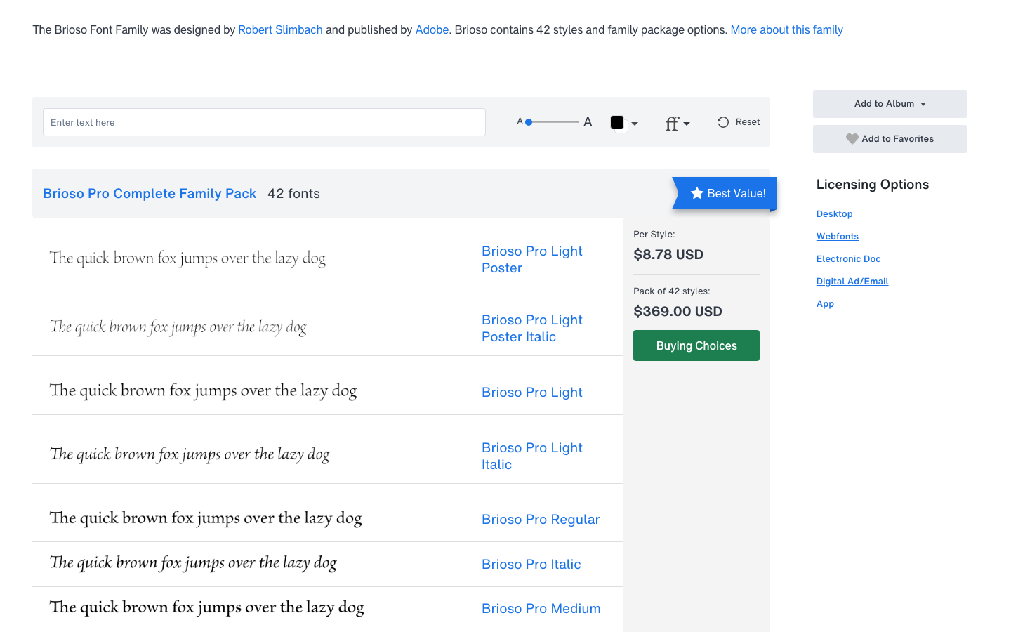 Brioso Pro specimen 1 of 6