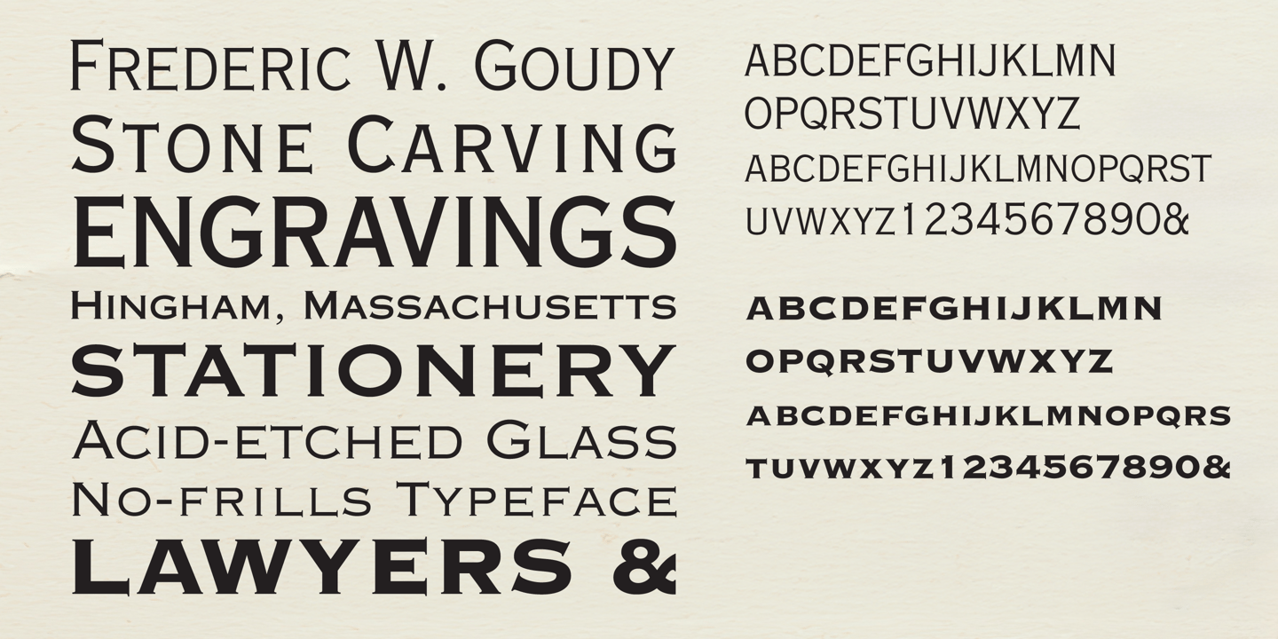 Copperplate Gothic font specimen