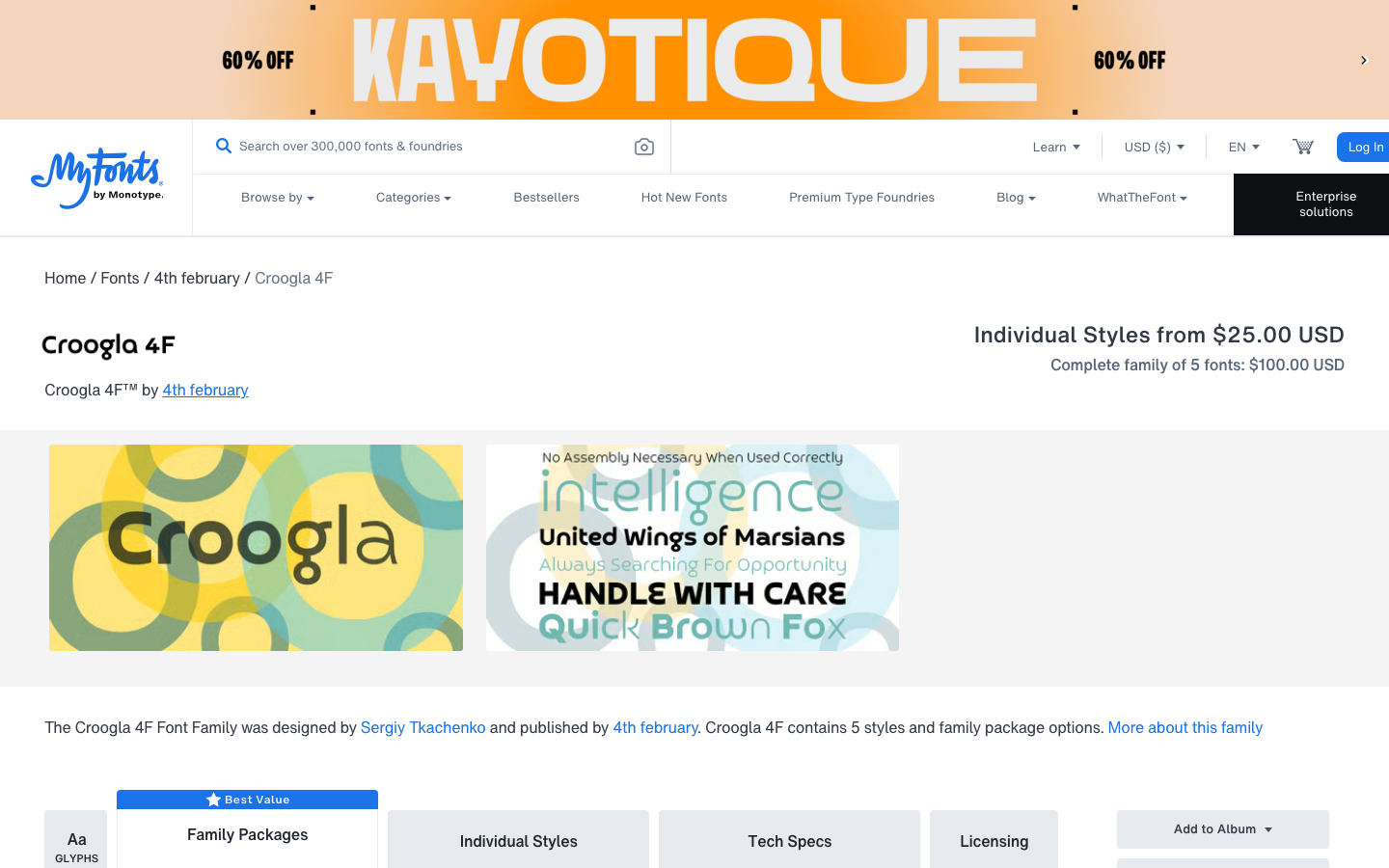 Croogla font specimen