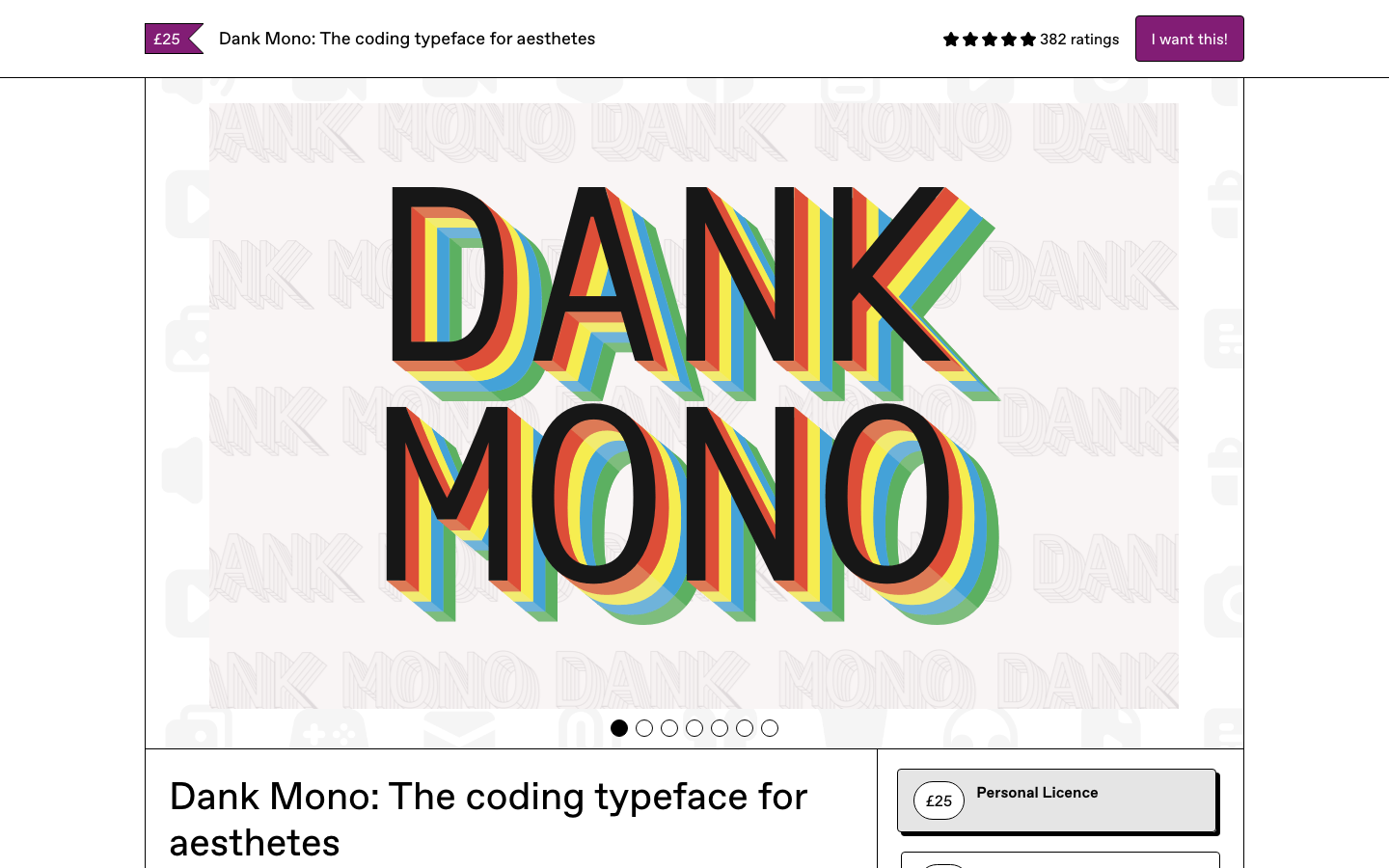 Dank Mono font specimen