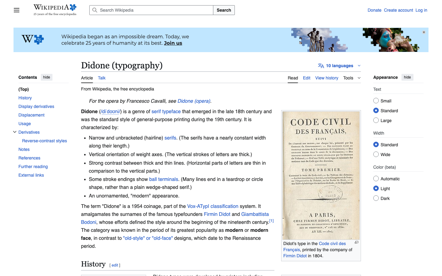 Didone font specimen