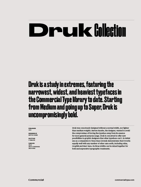 Druk font specimen