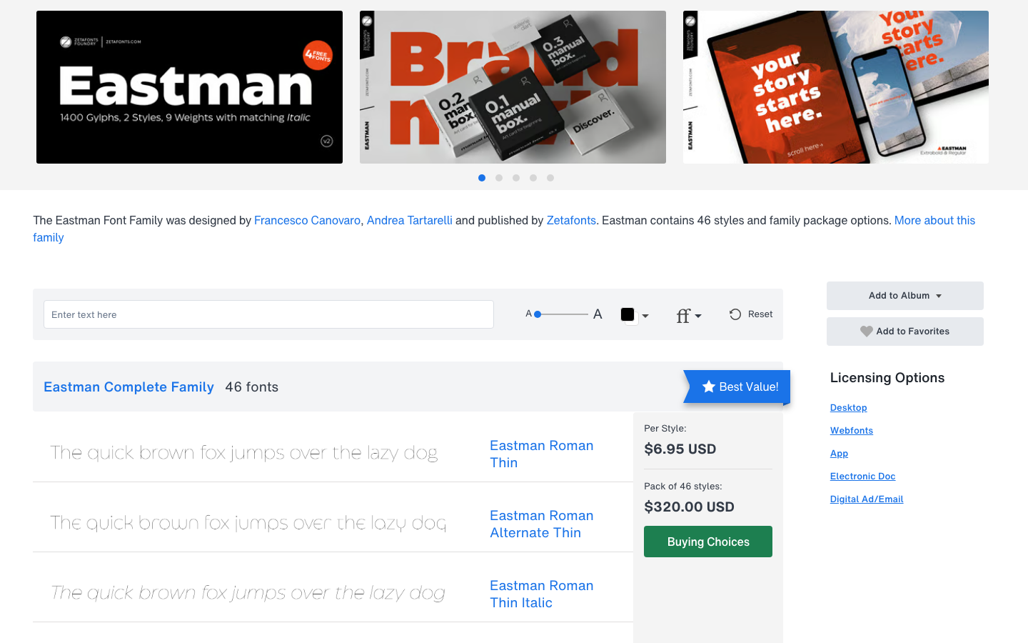 Eastman Alternate specimen 1 of 6