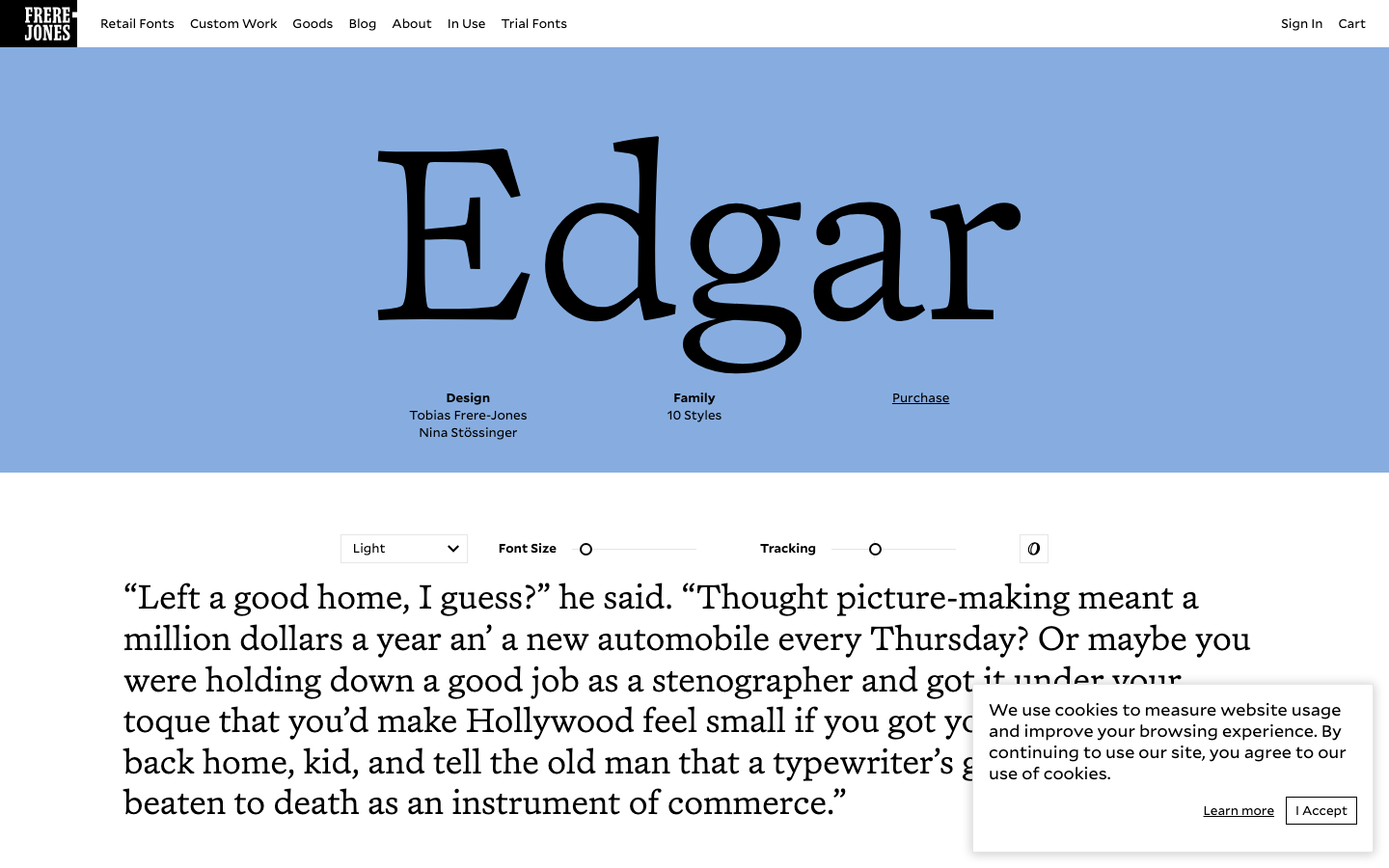 Edgar font specimen