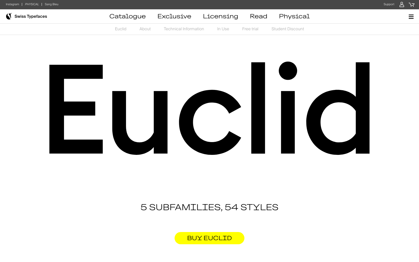 Euclid font specimen