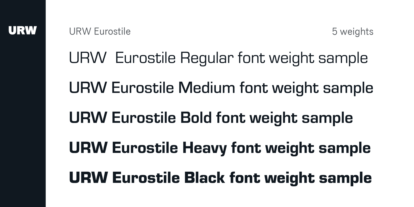 Eurostile font specimen