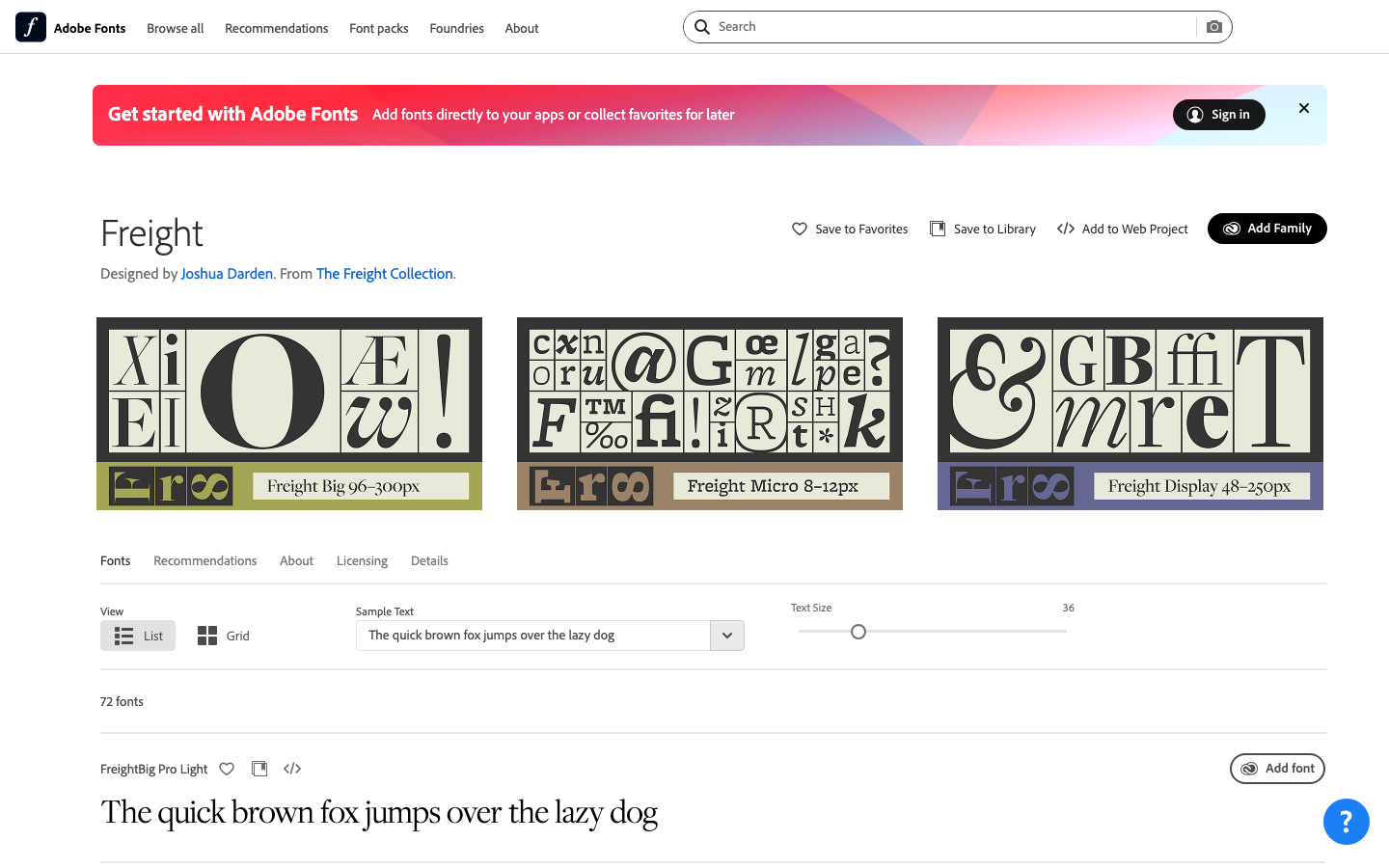 Freight Display font specimen