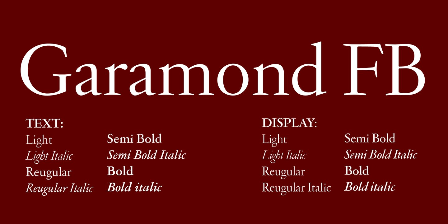 Garamond FB specimen 1 of 5