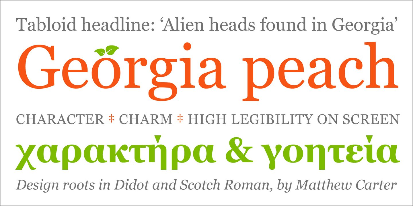 Georgia font specimen