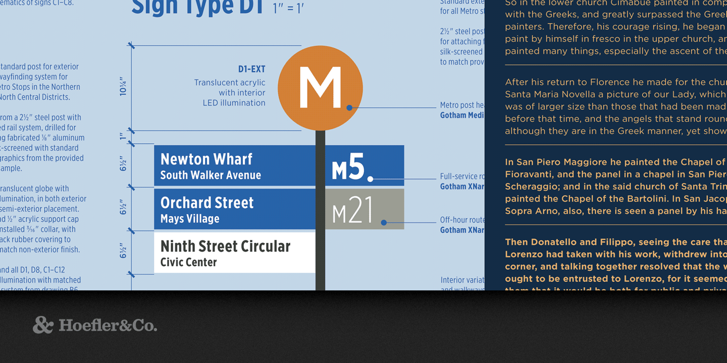 Gotham Narrow font specimen