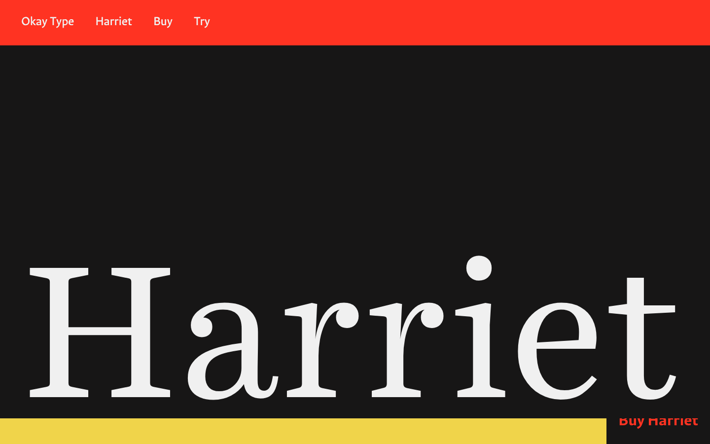 Harriet font specimen