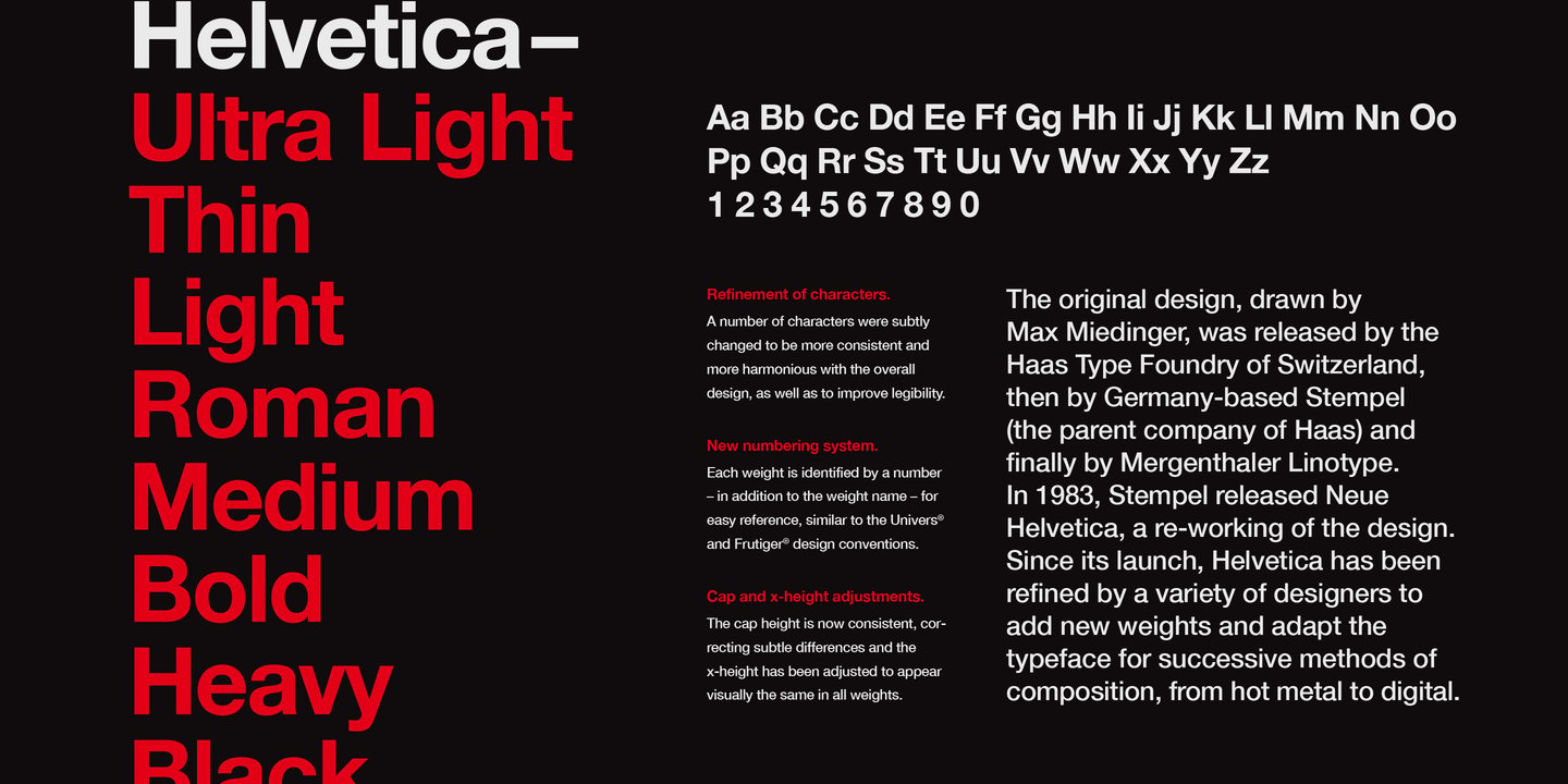 Helvetica Rounded font specimen