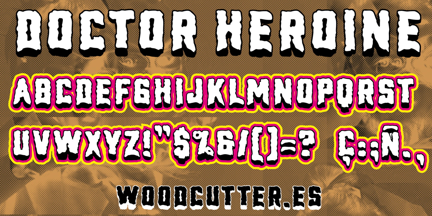 Heroine font specimen