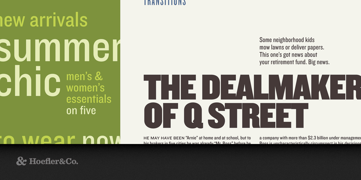 Knockout font specimen