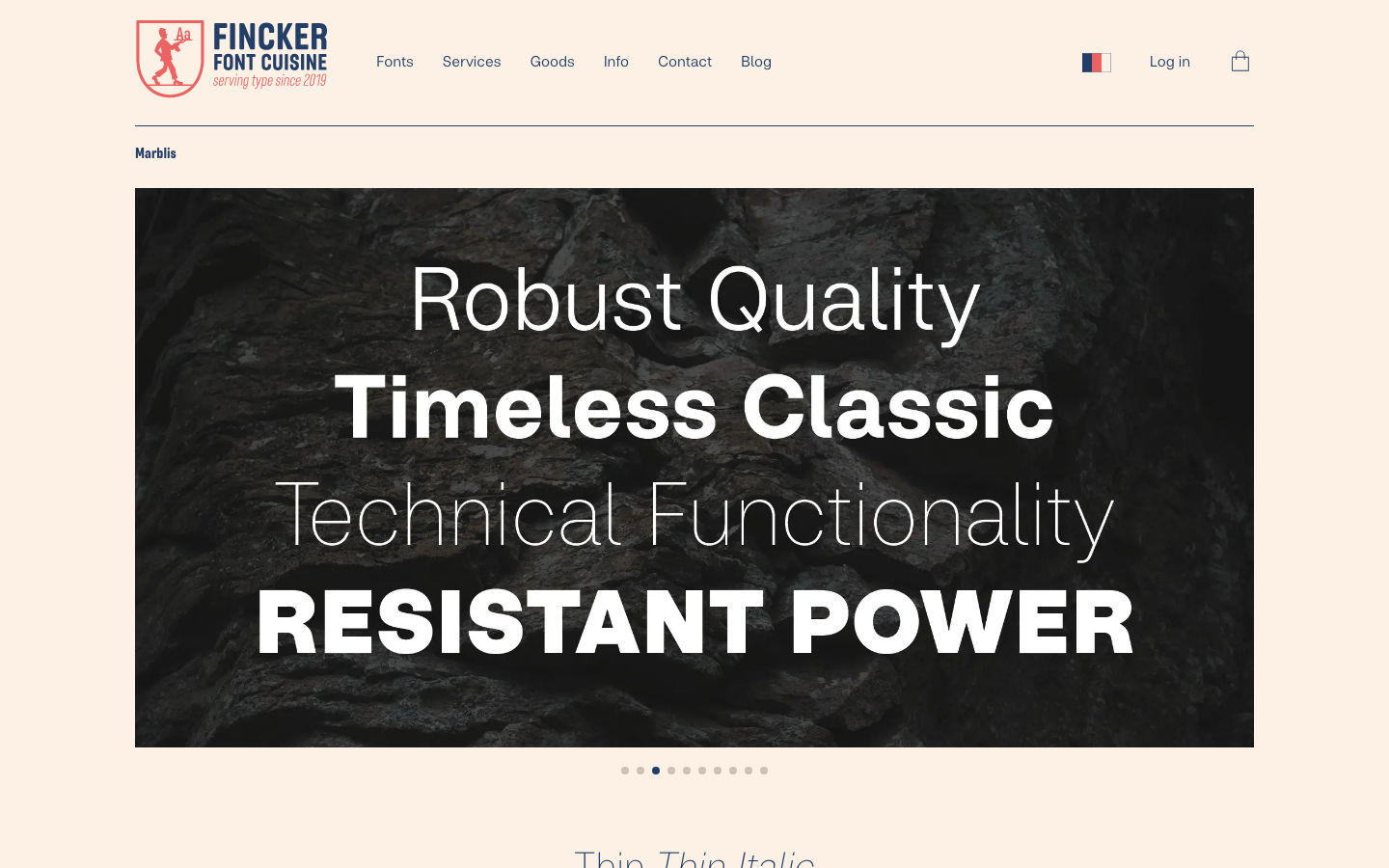 Marblis font specimen