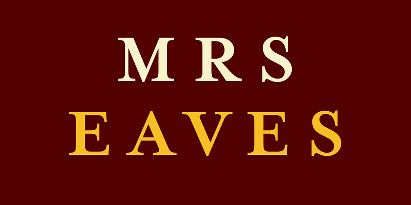Mrs Eaves font specimen