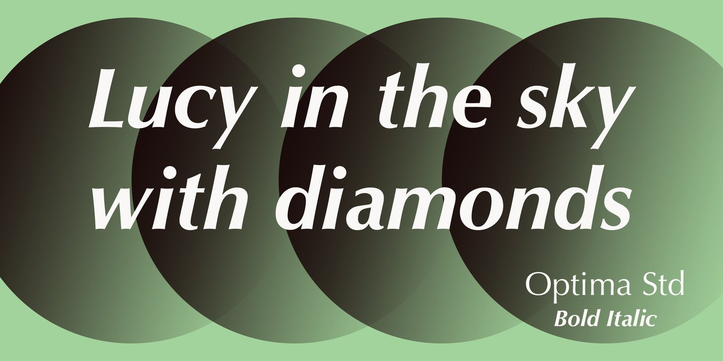 Optima font specimen