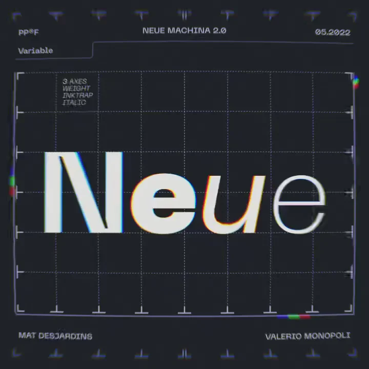 PP Neue Machina font specimen