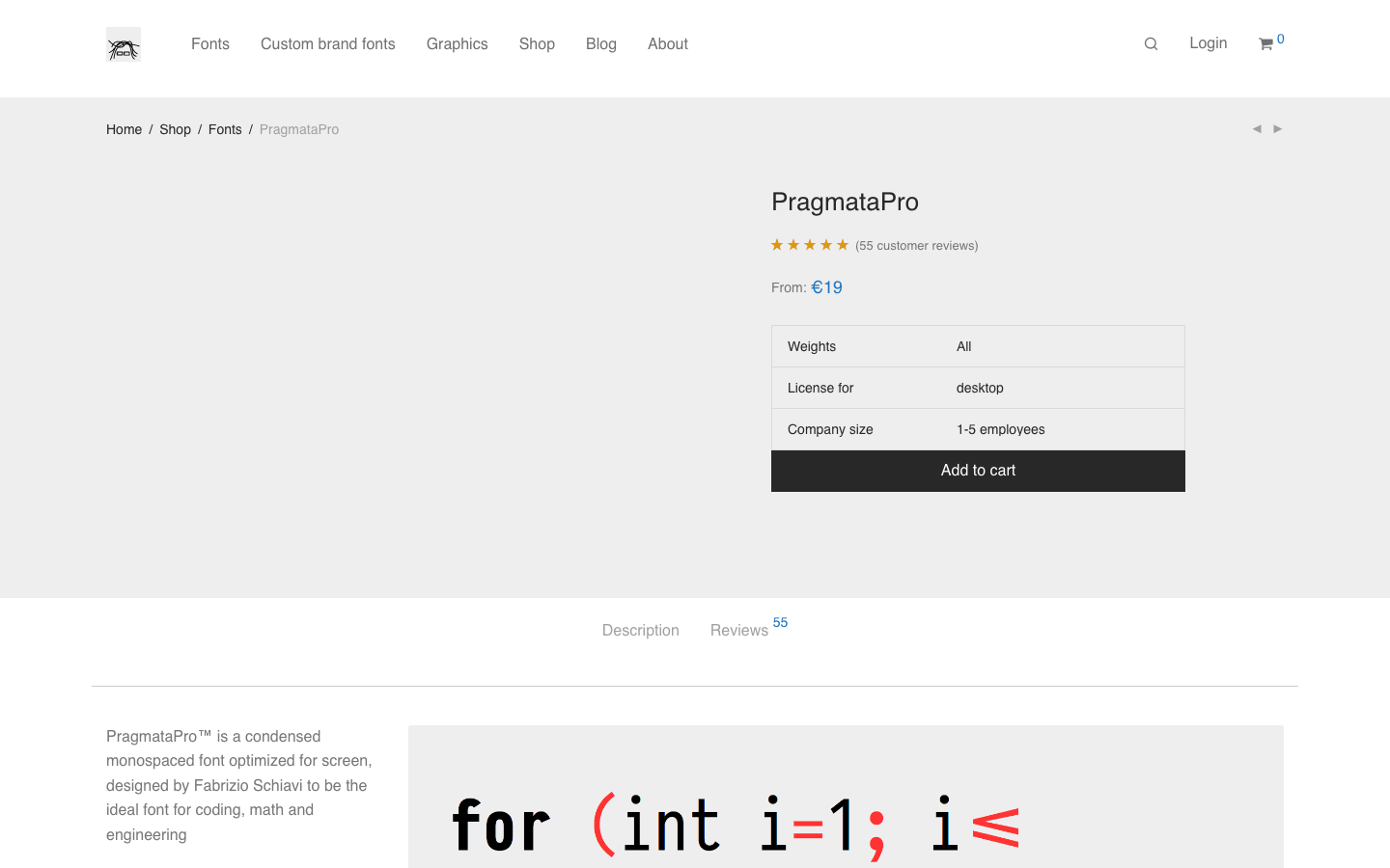 PragmataPro font specimen