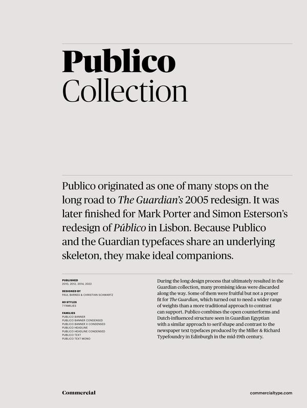 Publico font specimen