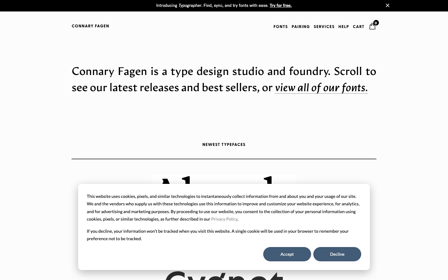 Quiche font specimen