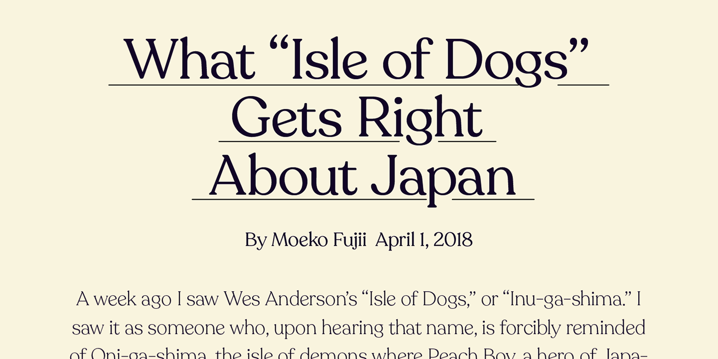 Recoleta font specimen