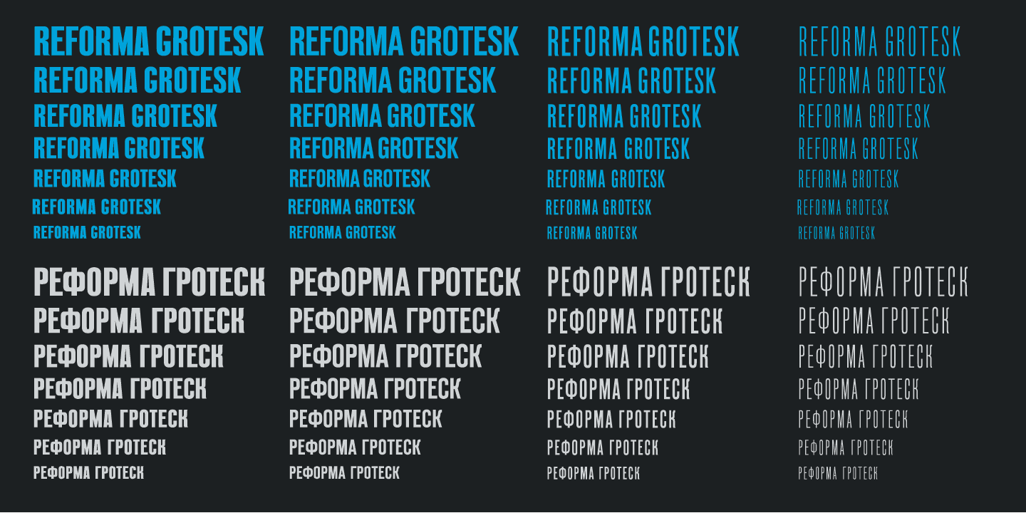 Reforma font specimen