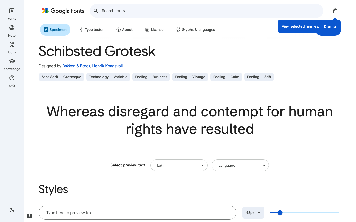 Schibsted Grotesk font specimen